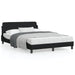 Double Size Bed Frame with Headboard Black 137x190 Cm