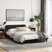 Double Size Bed Frame with Headboard Black 137x190 Cm