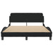 Double Size Bed Frame With Headboard Black 137x190 Cm