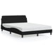 Double Size Bed Frame With Headboard Black 137x190 Cm