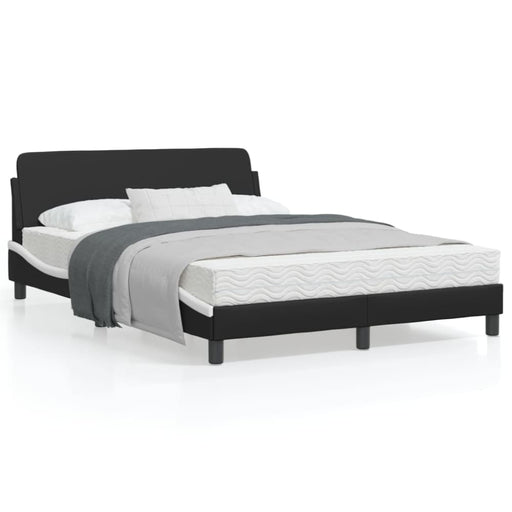 Double Size Bed Frame with Headboard Black and White