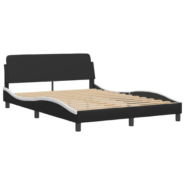 Double Size Bed Frame with Headboard Black and White