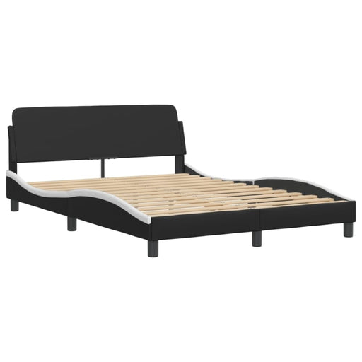 Double Size Bed Frame With Headboard Black And White