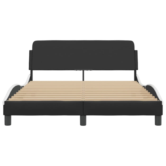 Double Size Bed Frame With Headboard Black And White
