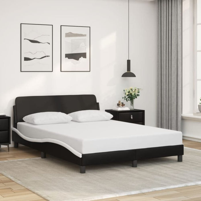 Double Size Bed Frame With Headboard Black And White