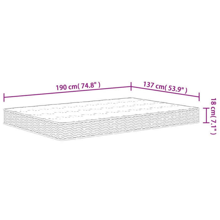 Double Size Bonnell Spring Mattress Medium 137x190 Cm