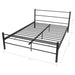 Double Size Bed Frame Black Metal Xaiani