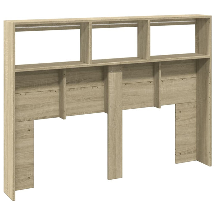 Double Size Headboard Cabinet with Led Sonoma Oak