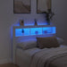 Double Size Headboard Cabinet with Led White 140x17x102 Cm