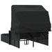 Double Sun Lounger with Canopy and Cushions Black Poly