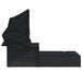 Double Sun Lounger with Canopy and Cushions Black Poly