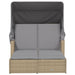 Double Sun Lounger with Canopy and Cushions Mix Beige Poly