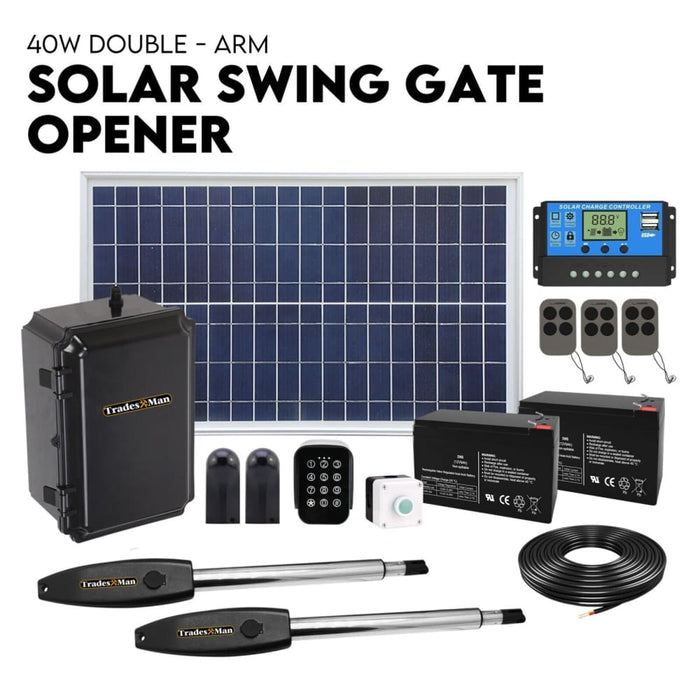 Double Swing Gate Opener Automatic Full Solar Power Kit