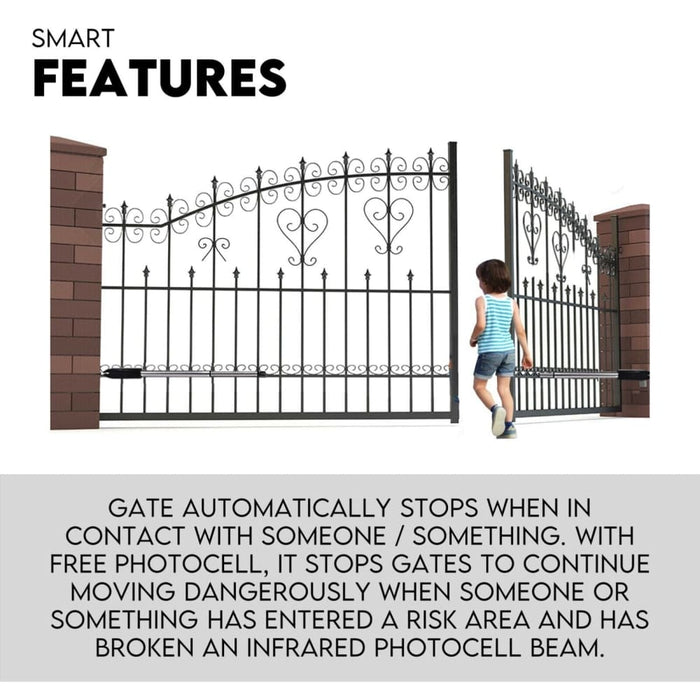 Double Swing Gate Opener Automatic Full Solar Power Kit