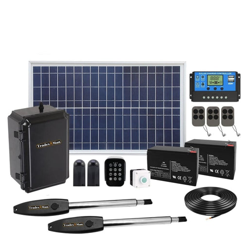 Double Swing Gate Opener Automatic Full Solar Power Kit