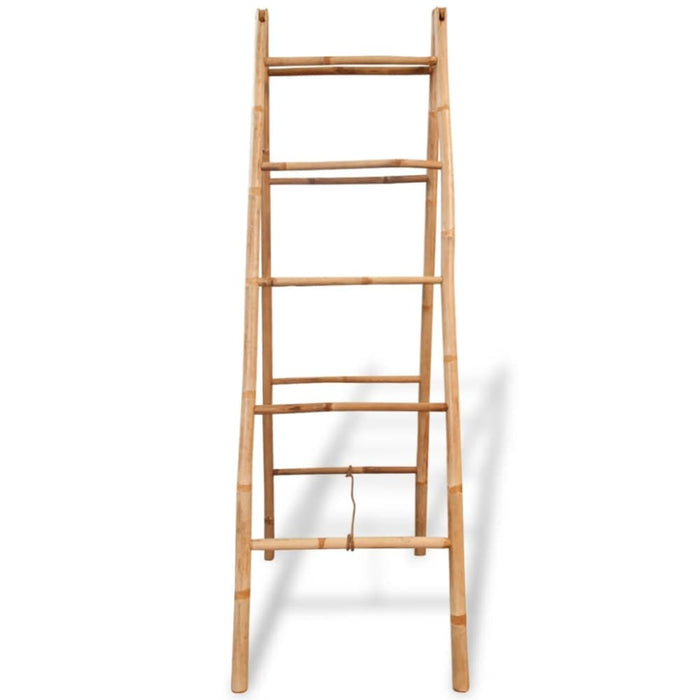 Double Towel Ladder with 5 Rungs Bamboo 50x160 Cm Xatioa
