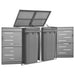 Double Wheelie Bin Shed 138x77.5x115.5 Cm Stainless Steel