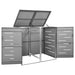Double Wheelie Bin Shed 138x77.5x115.5 Cm Stainless Steel