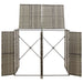 Double Wheelie Bin Shed Grey 140x80x117 Cm Poly Rattan