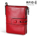 Double Zip Rfid Wallet For Men Retro Texture Anti Magnetic