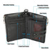 Double Zip Rfid Wallet For Men Retro Texture Anti Magnetic
