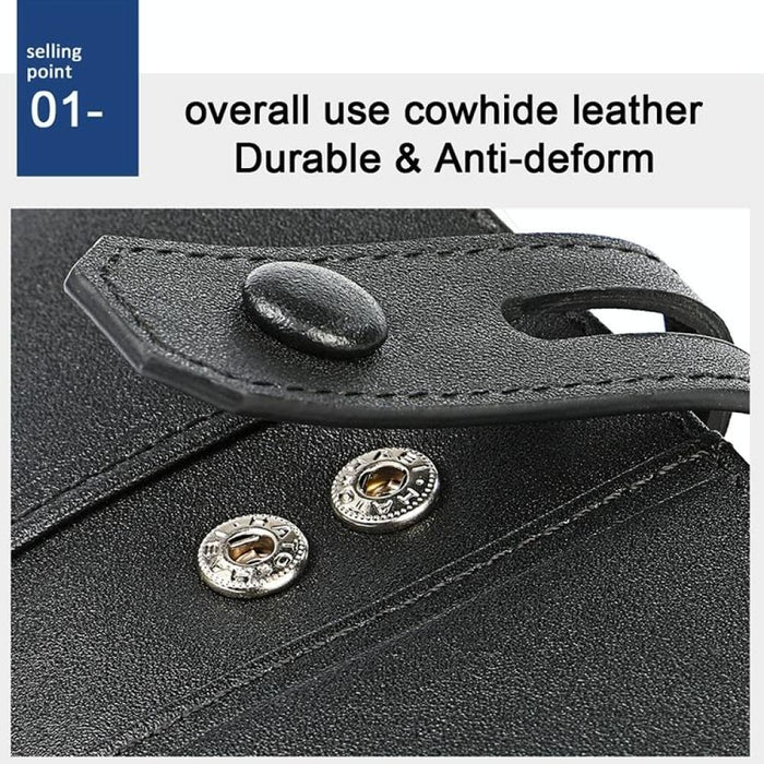 Double Zip Rfid Wallet For Men Retro Texture Anti Magnetic