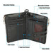 Double Zip Rfid Wallet For Men Retro Texture Anti Magnetic