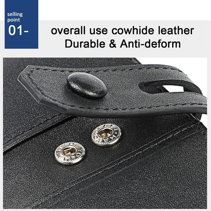 Double Zip Rfid Wallet For Men Retro Texture Anti Magnetic