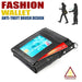 Double Zip Rfid Wallet For Men Retro Texture Anti Magnetic