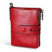 Double Zip Rfid Wallet For Men Retro Texture Anti Magnetic