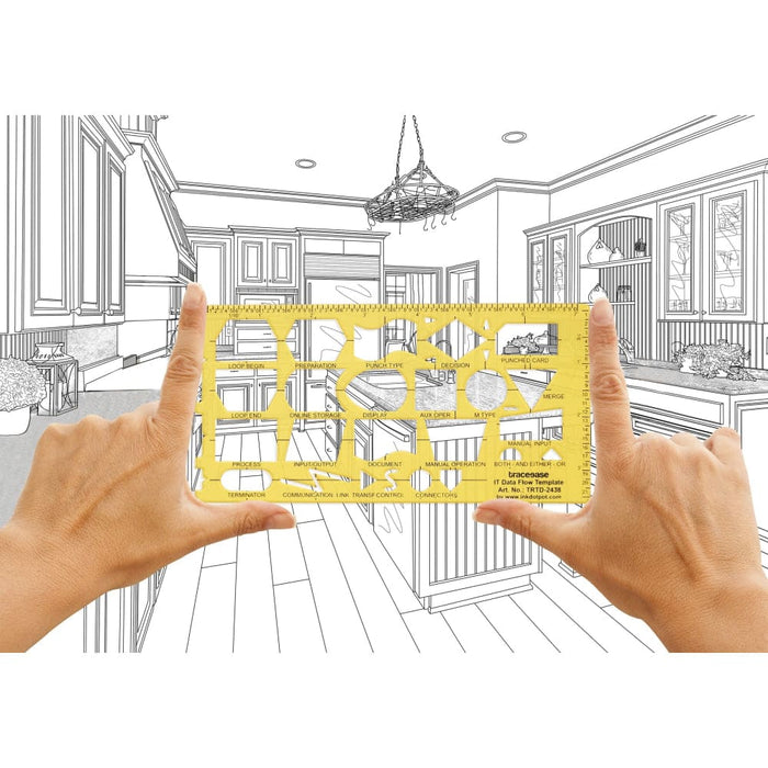 Drafting Tools it Data Flow Stencils Technical Drawing