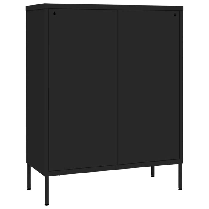 Drawer Cabinet Black 80x35x101.5 Cm Steel Ttlopo