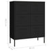 Drawer Cabinet Black 80x35x101.5 Cm Steel Ttlopo