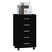Drawer Cabinet with Castors Black Engineered Wood Taxlio