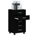 Drawer Cabinet with Castors Black Engineered Wood Taxlio