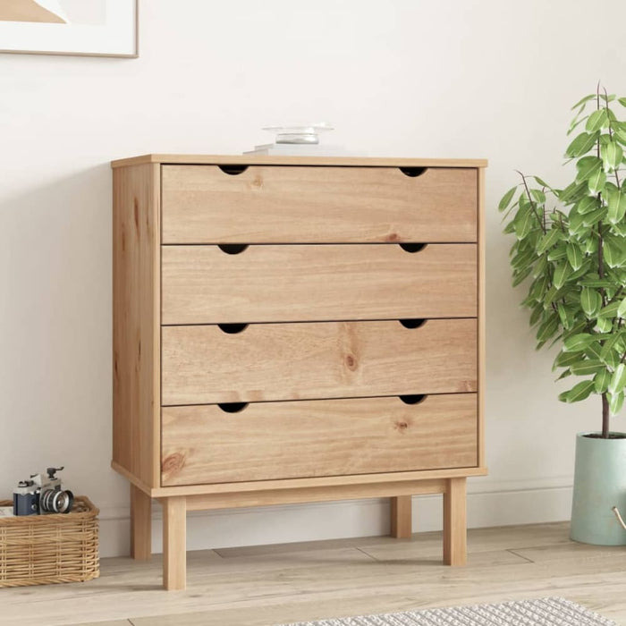 Drawer Cabinet Otta 76.5x39.5x90cm Solid Wood Pine Tanpnx