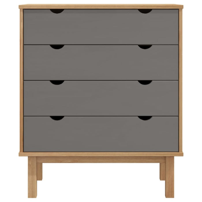 Drawer Cabinet Otta Brown&grey 76.5x39.5x90cm Solid Wood