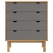 Drawer Cabinet Otta Brown&grey 76.5x39.5x90cm Solid Wood