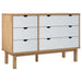 Drawer Cabinet Otta Brown & White 111x43x73.5 Cm Solid Wood