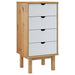 Drawer Cabinet Otta Brown&white 45x39x90cm Solid Wood Pine