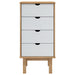 Drawer Cabinet Otta Brown&white 45x39x90cm Solid Wood Pine