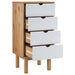 Drawer Cabinet Otta Brown&white 45x39x90cm Solid Wood Pine