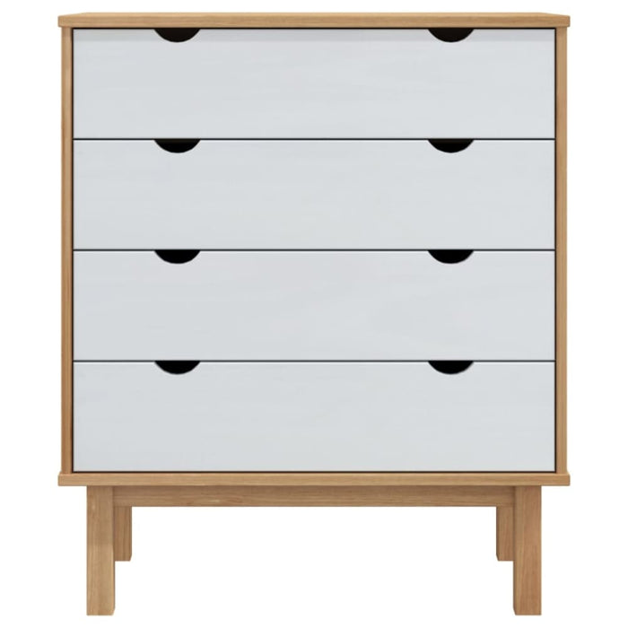 Drawer Cabinet Otta Brown&white 76.5x39.5x90cm Solid Wood