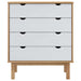 Drawer Cabinet Otta Brown&white 76.5x39.5x90cm Solid Wood