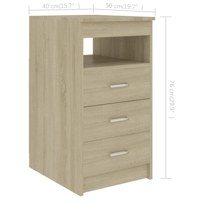 Drawer Cabinet Sonoma Oak 40x50x76 Cm Chipboard Nbonbn
