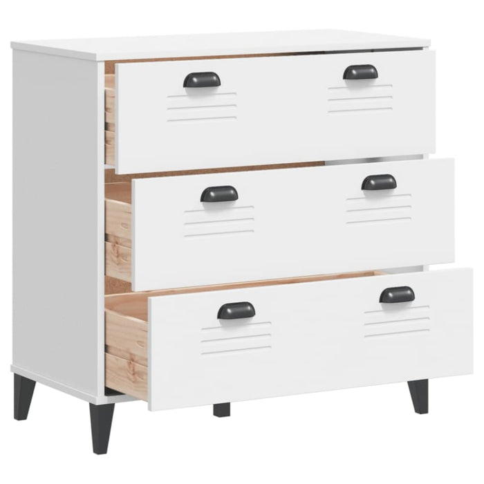 Drawer Cabinet Viken White Solid Wood Pine Tiakxb
