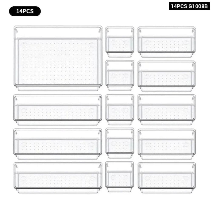 Drawer Organizers Set 7 14 Pieces Clear Plastic Dividers