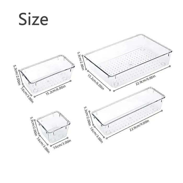 Drawer Organizers Set 7 14 Pieces Clear Plastic Dividers