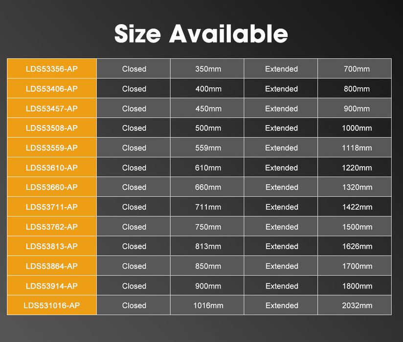 125Kg Locking Drawer Slides 1016Mm