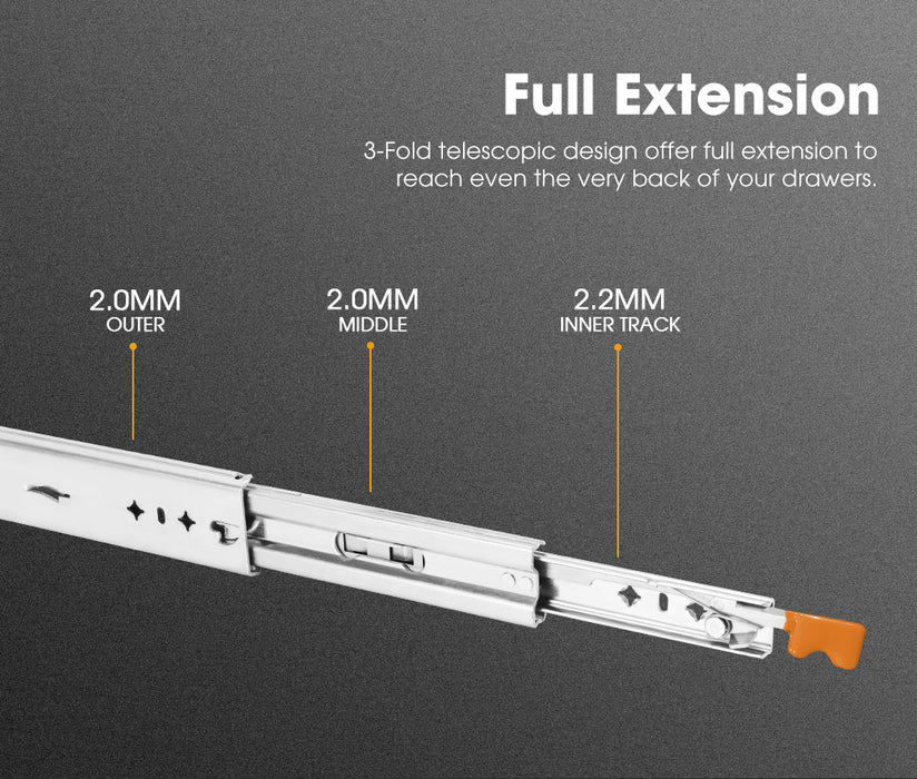125Kg Locking Drawer Slides 1016Mm